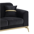 Pemberly Row Contemporary Upholstered Sofa in Black Faux Leather