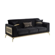 Pemberly Row Contemporary Upholstered 2 Piece Living Room Set in Black
