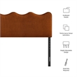 Pemberly Row Striped Upholstered King Headboard in Oatmeal Cotton