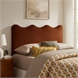 Pemberly Row Striped Upholstered King Headboard in Oatmeal Cotton