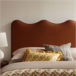 Pemberly Row Striped Upholstered King Headboard in Oatmeal Cotton
