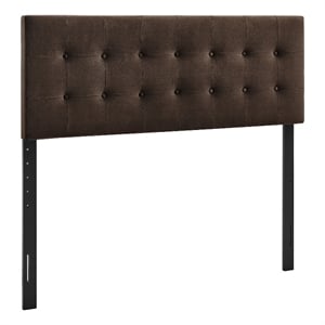 Pemberly Row Stain-Resistant Performance Velvet Full Headboard - Chocolate Brown