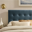 Pemberly Row Stain-Resistant Performance Velvet Full Headboard in Cadet Blue