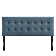 Pemberly Row Stain-Resistant Performance Velvet Full Headboard in Cadet Blue