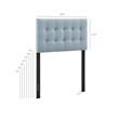 Pemberly Row Padded Upholstered Twin Headboard in Sky Blue Cotton