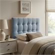 Pemberly Row Padded Upholstered Twin Headboard in Sky Blue Cotton