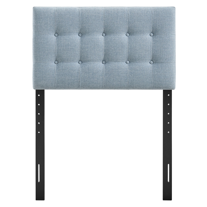 Pemberly Row Padded Upholstered Twin Headboard in Sky Blue Cotton