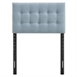 Pemberly Row Padded Upholstered Twin Headboard in Sky Blue Cotton