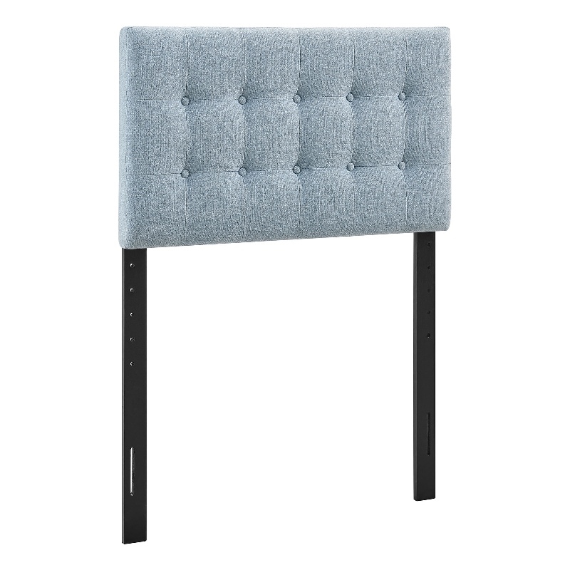 Pemberly Row Padded Upholstered Twin Headboard in Sky Blue Cotton
