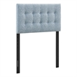 Pemberly Row Padded Upholstered Twin Headboard in Sky Blue Cotton