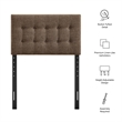 Pemberly Row Padded Upholstered Twin Headboard in Mocha Cotton
