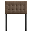 Pemberly Row Padded Upholstered Twin Headboard in Mocha Cotton
