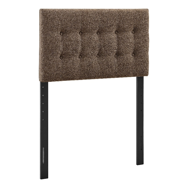 Pemberly Row Padded Upholstered Twin Headboard in Mocha Cotton