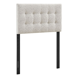 Pemberly Row Padded Upholstered Twin Headboard in Linen Cotton
