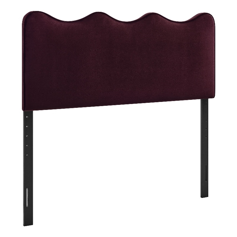 Pemberly Row Stain-Resistant Performance Velvet King Headboard in Mulberry