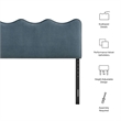 Pemberly Row Padded Upholstered Twin Headboard in Sky Blue Cotton