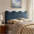 Pemberly Row Padded Upholstered Twin Headboard in Sky Blue Cotton