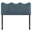 Pemberly Row Padded Upholstered Twin Headboard in Sky Blue Cotton