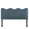 Pemberly Row Padded Upholstered Twin Headboard in Sky Blue Cotton