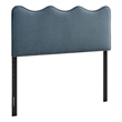 Pemberly Row Padded Upholstered Twin Headboard in Sky Blue Cotton