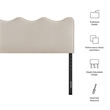 Pemberly Row Padded Upholstered Twin Headboard in Mocha Cotton