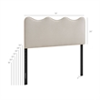 Pemberly Row Padded Upholstered Twin Headboard in Mocha Cotton