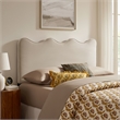 Pemberly Row Padded Upholstered Twin Headboard in Mocha Cotton