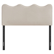 Pemberly Row Padded Upholstered Twin Headboard in Mocha Cotton