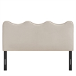 Pemberly Row Padded Upholstered Twin Headboard in Mocha Cotton