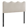 Pemberly Row Padded Upholstered Twin Headboard in Mocha Cotton