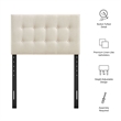 Pemberly Row Padded Upholstered Twin Headboard in Ecru Linen