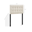 Pemberly Row Padded Upholstered Twin Headboard in Ecru Linen