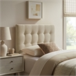 Pemberly Row Padded Upholstered Twin Headboard in Ecru Linen