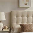 Pemberly Row Padded Upholstered Twin Headboard in Ecru Linen