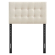 Pemberly Row Padded Upholstered Twin Headboard in Ecru Linen