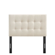 Pemberly Row Padded Upholstered Twin Headboard in Ecru Linen