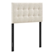 Pemberly Row Padded Upholstered Twin Headboard in Ecru Linen