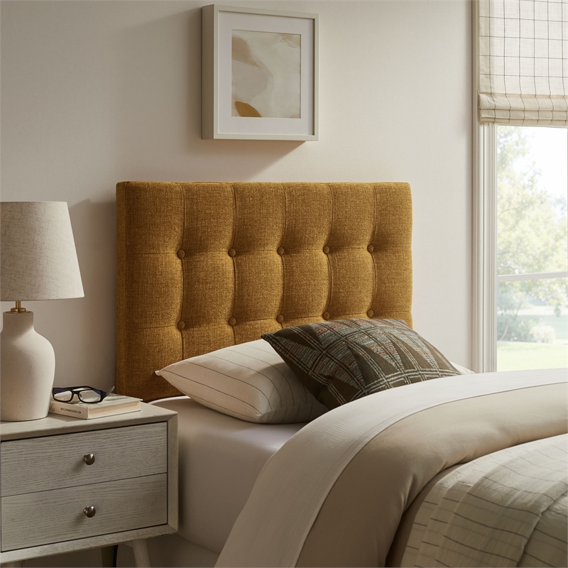 Pemberly Row Padded Upholstered Twin Headboard in Copper Tone