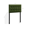 Pemberly Row Padded Upholstered Twin Headboard in Foliage Green
