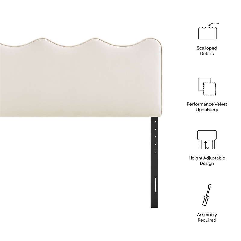 Pemberly Row Striped Upholstered Queen Headboard in Earth Tone Cotton