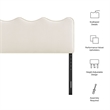 Pemberly Row Striped Upholstered Queen Headboard in Earth Tone Cotton