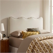 Pemberly Row Striped Upholstered Queen Headboard in Earth Tone Cotton