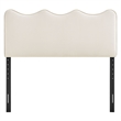 Pemberly Row Striped Upholstered Queen Headboard in Earth Tone Cotton