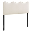 Pemberly Row Striped Upholstered Queen Headboard in Earth Tone Cotton