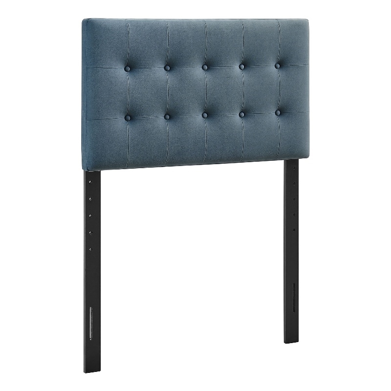 Pemberly Row Stain-Resistant Performance Velvet Twin Headboard in Cadet Blue