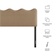 Pemberly Row Stain-Resistant Performance Velvet Full Headboard in Taupe