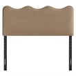 Pemberly Row Stain-Resistant Performance Velvet Full Headboard in Taupe