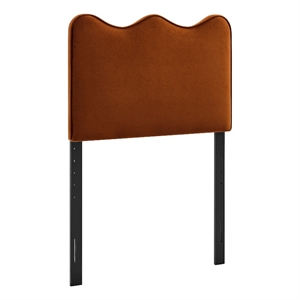 Pemberly Row Stain-Resistant Performance Velvet Twin Headboard in Rust