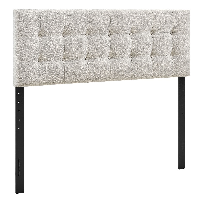 Pemberly Row Padded Upholstered King Headboard in Linen Cotton