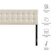 Pemberly Row Padded Upholstered King Headboard in Ecru Linen